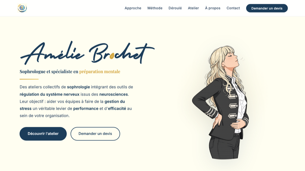 Aperçu du site vitrine Amélie Brochet Sophrologie